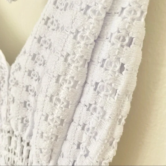 | crochet backless tie halter beach summer cover up dress | - Picture 4 of 10